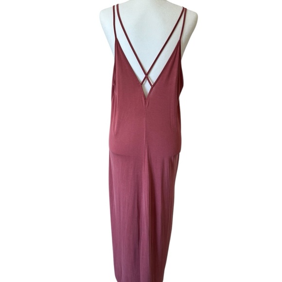 Pink Asymmetrical Wrap Sundress with V-Neck - Picture 6 of 7